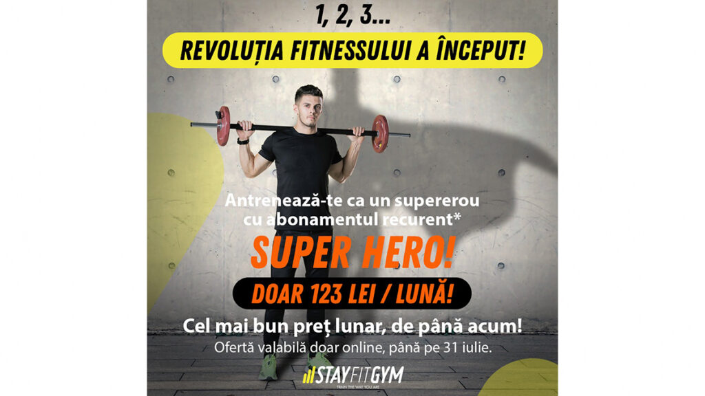 Revolutia fitnessului abonament superhero stay fit gym