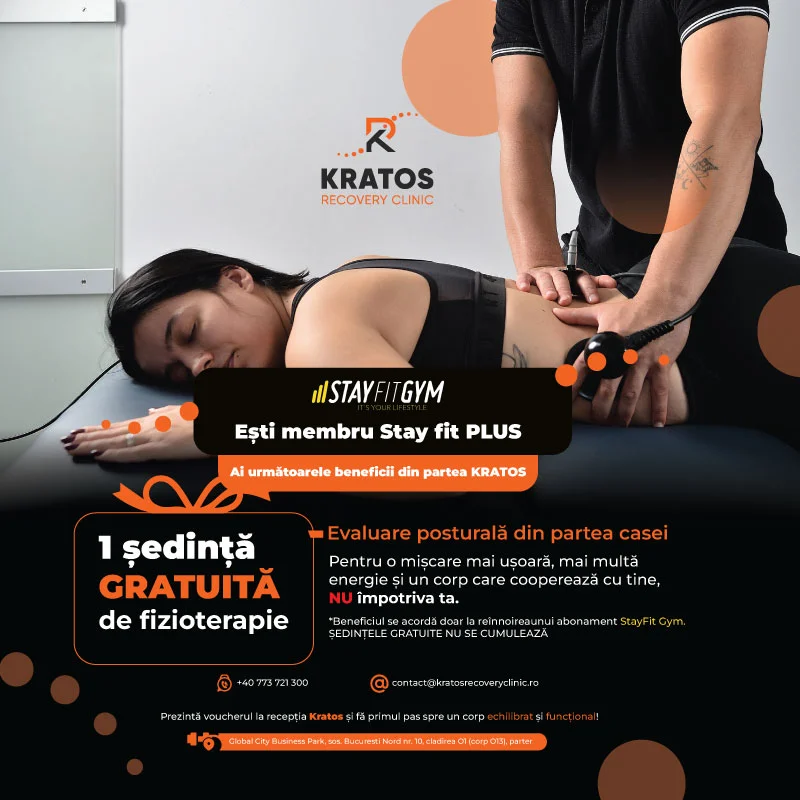 Beneficii exclusive pentru trainerii Stay Fit Gym – de la Kratos Recovery Clinic